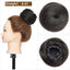 S-noilite 30g Hair Bun Curly Or Straight Chignon 100% Human Hair Donut Hairpiece Brown Blonde Headwear Wrap On Elastic Scrunchie