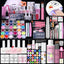 SAVILAND Complete Acrylic Nail Kit for Beginners with Keratin Powder Castor Oil Gel Polish 180W Lamp Nail Drill Full Set Tools