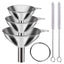 3/5 Pcs Stainless Steel Kitchen Funnels Set Food Grade Metal Funnels for Filling Bottles Small Funnels for Essential Oil Spices