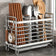 No-Drill Wall-Mounted Utensil Holder. Stainless Steel Space-Saving Organizer for Kitchen Cutlery, Ideal for Small Spaces.