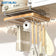 JUSTINLAU Stainless steel Kitchen Hanging Organizer Rack with Hook Paper Towel Rag Hanging Cutting Board Pot Cover Storage Shelf