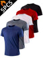 5Pcs Men's Quick Dry Basic Short Sleeve Gym Running Street Outdoor Exercise Sport Shirt Tops Lightweight