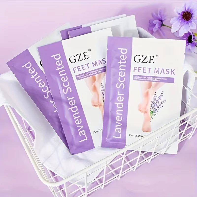 GZE Foot Peel Mask Skin Exfoliating Foot Masks for Dry, Rough Cracked Feet Heels, Callus, Dead Skin Remover - Feet Peeling Mask