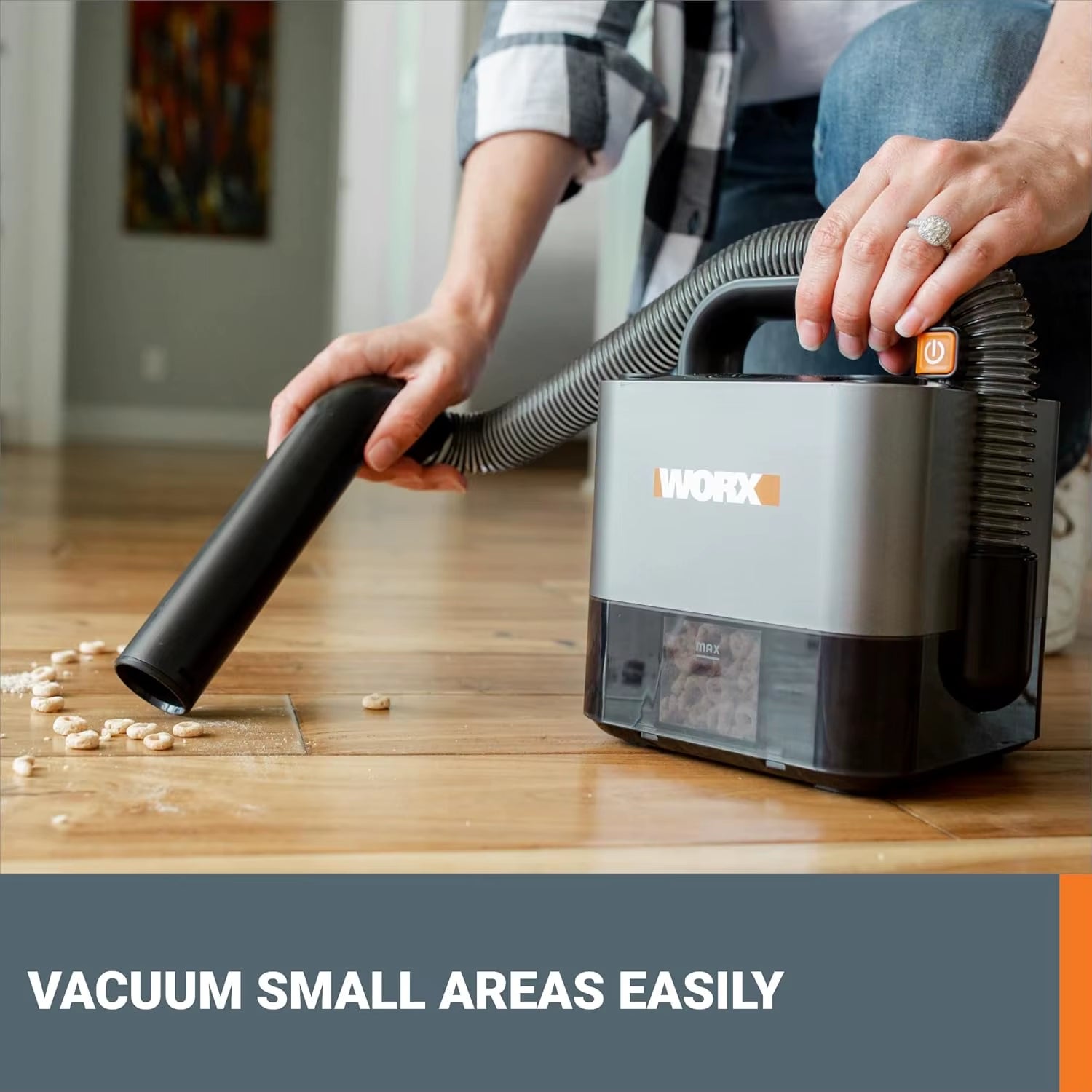 20V Cordless Cube Vacuum with Powerful Suction, Flexible Hose, and Easy Empty System for Home, Office, and Car Cleaning