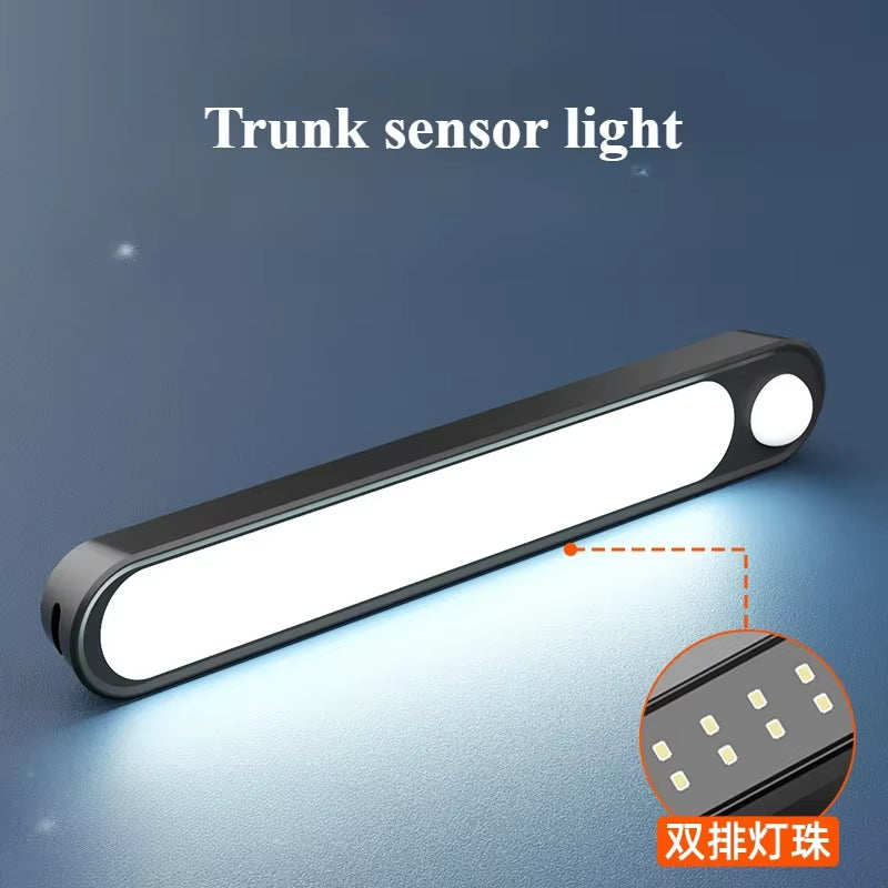 Trunk Car Sensor Light for Floor Trunk Hood USB Rechargeable Automatic Induction Light Bar Magnetic Maual Sensing Mode Lamp