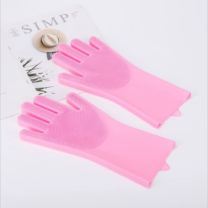 Pet Dog Bath Accessories Scrub Brush Teddy Silicone Bath Gloves Anti-Scratch and Anti-Bite Bath Products
