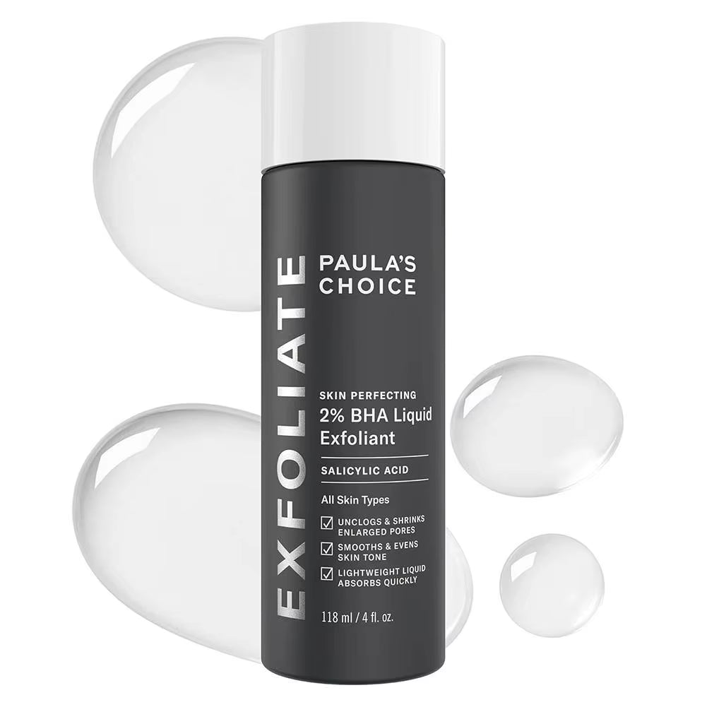 Exfoliant Facial Essence 2% BHA Salicylic Acid Liquid - Pimple Reducing Dark Spot Corrector Pore Minimizing Hydrating Smoothing
