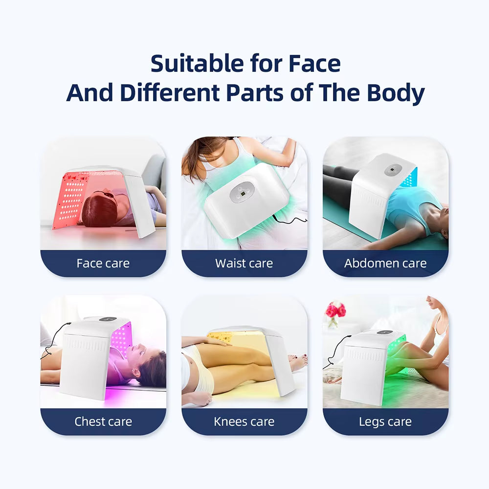 7 Colors LED Face Lamp Skin Moisturizing Face&Body Mask Salon SPA Home Use Skin Rejuvenation Foldable Skin Care Equipment