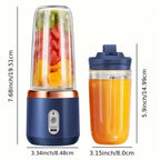 Compact Travel Smoothie Blender: Rechargeable Electric Fruit Juicer Cup with Ice Crushing & Orange Squeezer