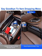 Universal Car Seat Gap Organizer Storage Box Multifunction Leather Crevice Side Storage Pocket Wallet Keys Card with Cup Holder