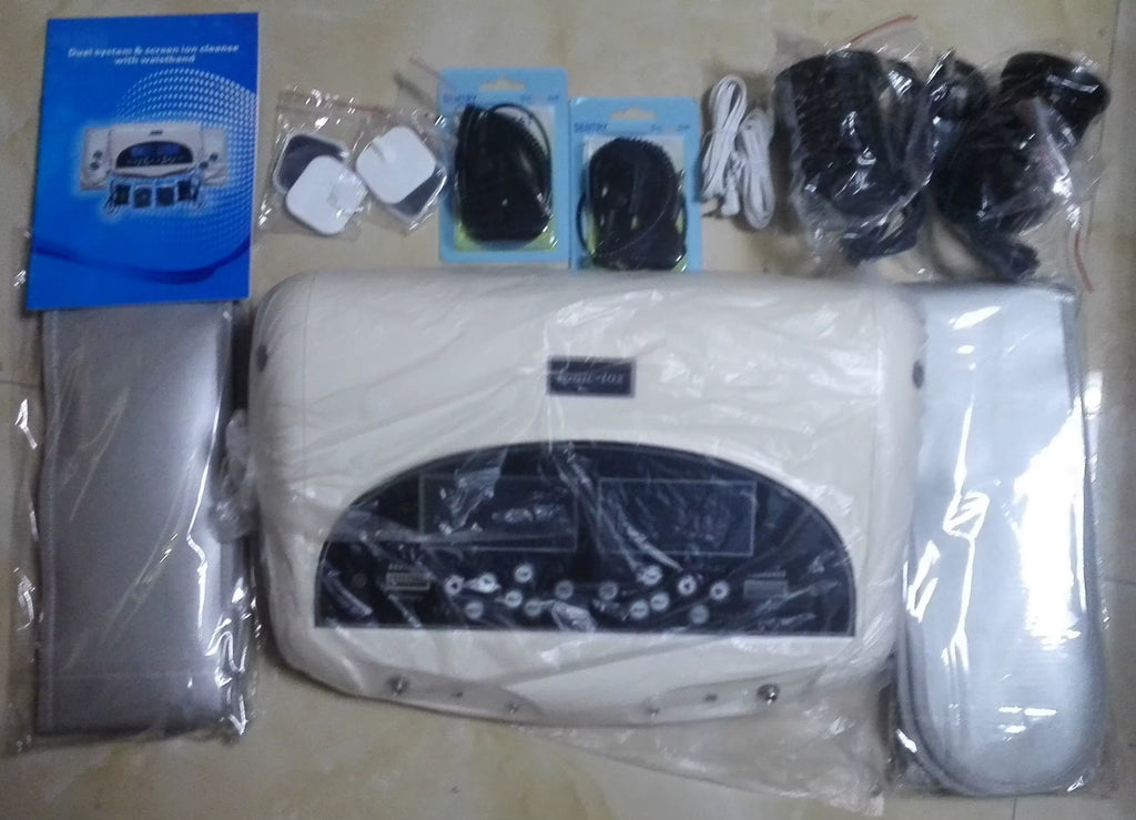 2026 New Dual Detox Machine Ion Cleansing Device Foot Spa Bath Ionic 2 LCD Screen User with Massager Acupuncture Pads Wrist Belt