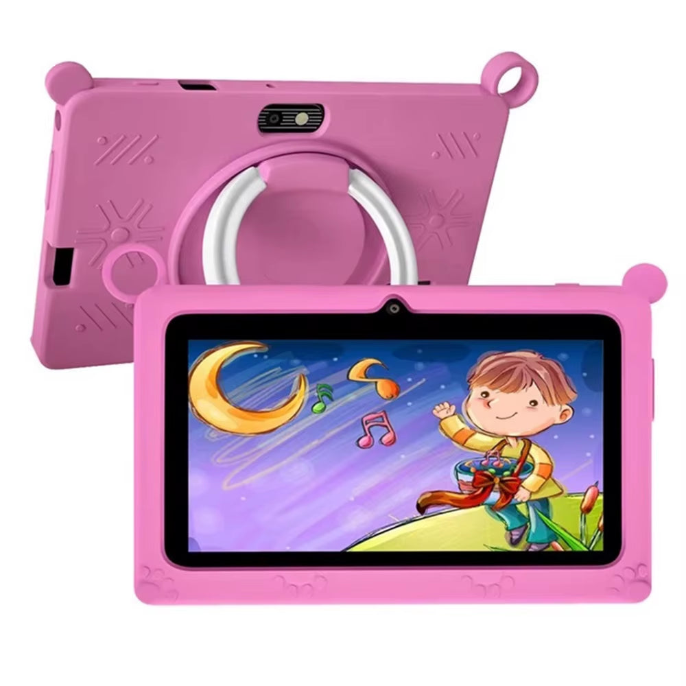 New Global Android Version 7 Inch Tablets Quad Core 4GB+64GB ROM 5G WiFi Google Kids Tablets Portable Kids-Proof Protective Case