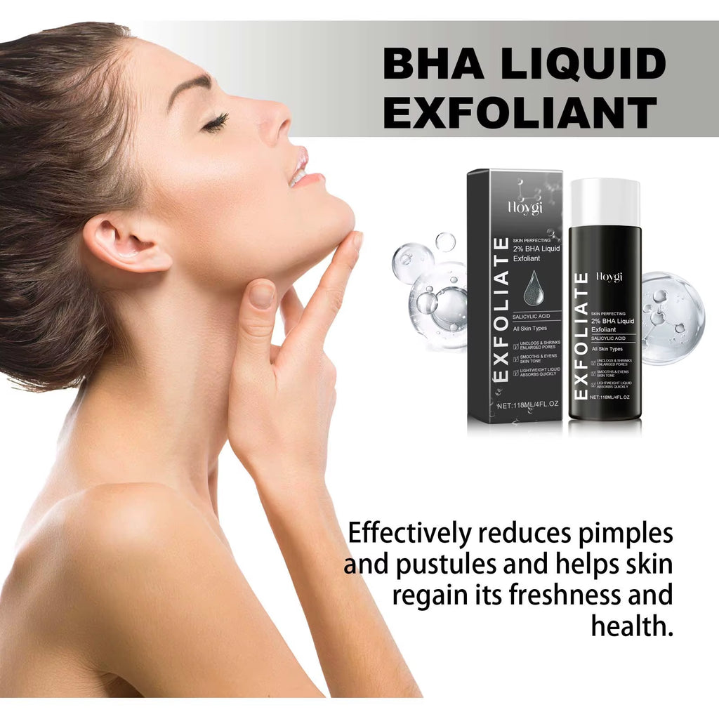 Exfoliant Facial Essence 2% BHA Salicylic Acid Liquid - Pimple Reducing Dark Spot Corrector Pore Minimizing Hydrating Smoothing