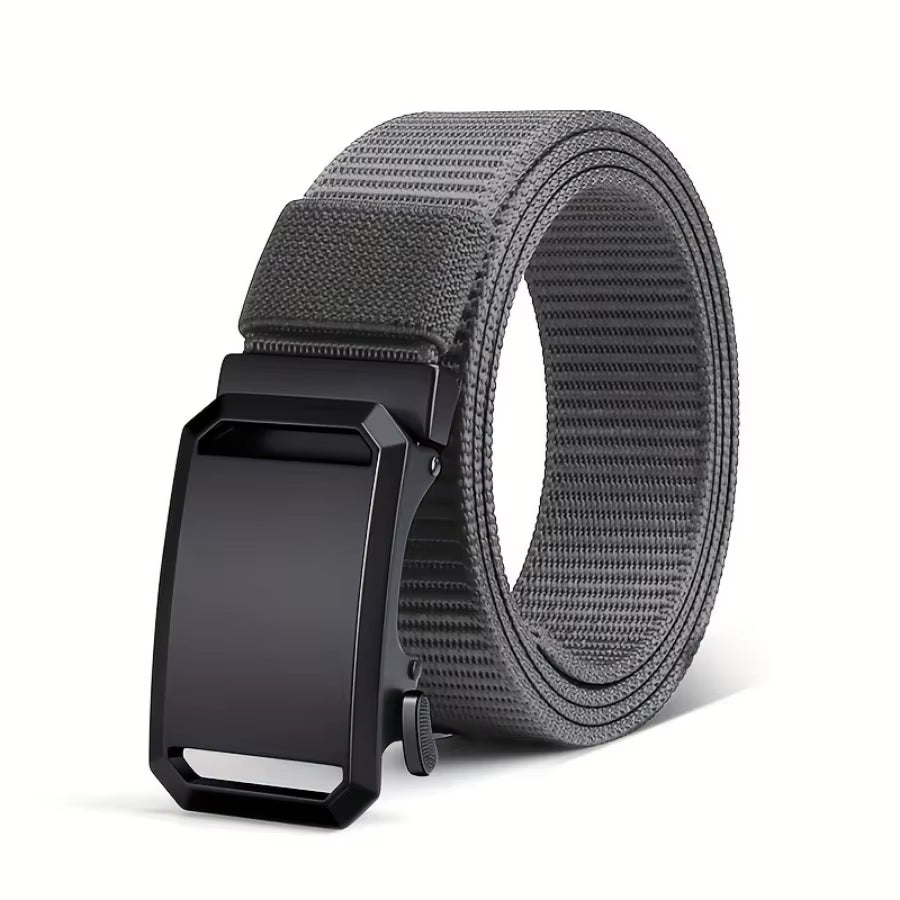 New Automatic Buckle Belt, Canvas Tactical Workwear Casual Outdoor Military Training Pants Belt for Men