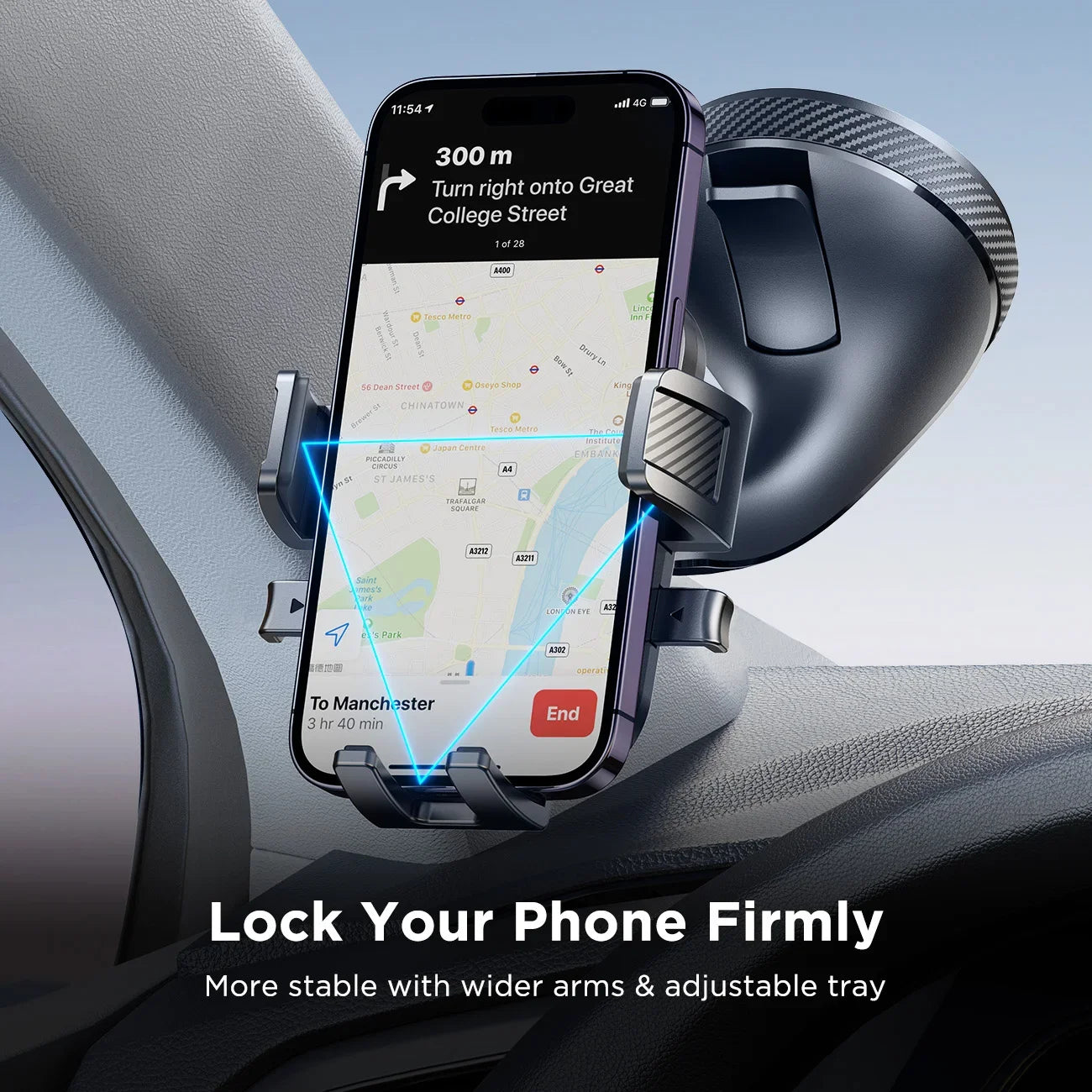 Car Phone Holder Car Strong Suction Phone Mount 360° Rotation Hands-Free Cell Phone Stand for Dashboard/Windshield