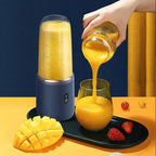 Compact Travel Smoothie Blender: Rechargeable Electric Fruit Juicer Cup with Ice Crushing & Orange Squeezer