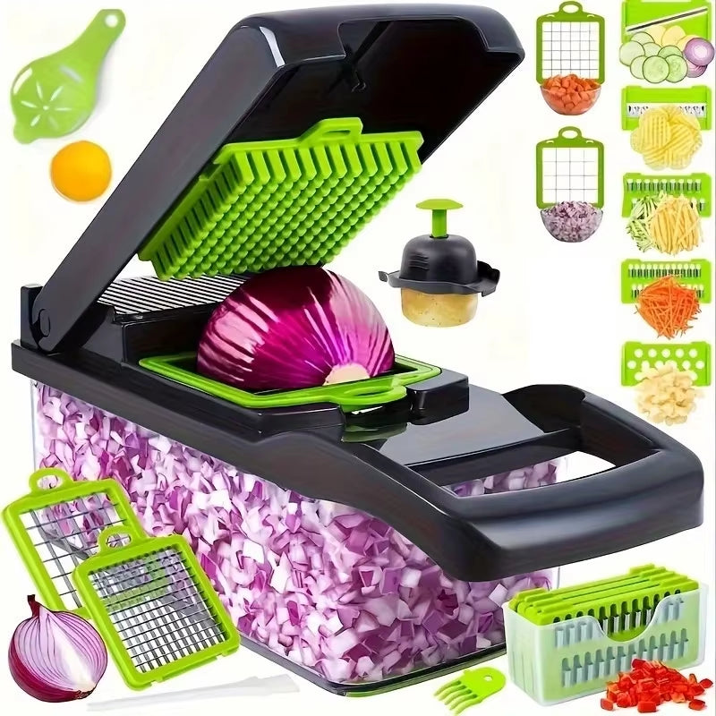 14 in 1 Multifunctional Vegetable Chopper Food Chopper Grate Food Handle Vegetable Slicer Dicer Cut Kitchen Items Cocina