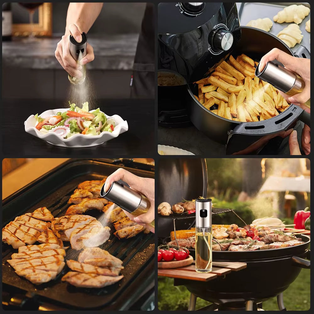 100Ml Glass Oil Sprayer Bottle for Cooking ,Mister Olive Oil Vinegar Spritzer Sprayer Glass Bottles for Kitchen/Salad/Barbecue