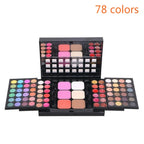 40/74/78 Colors Glitter Eyeshadow Palette Matte Waterproof Long Lasting Pressed Powder Cosmetics Kit Fashion Women Makeup Tools