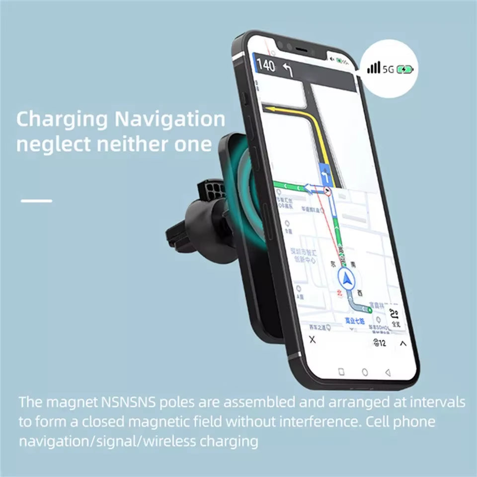 Wireless Charger Magnetic Car Phone Holder for iPhone 14 13 Pro Max 12 Phone Accessories 30W Fast Charging Induction Adapter