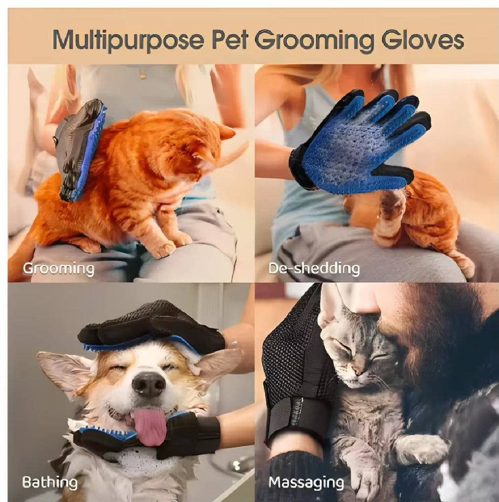 Pet Hair Glove Comb Pet Dog Cat Grooming Cleaning Glove Deshedding Hair Remover Massage Brush Animal Supplies Cat Accessoies