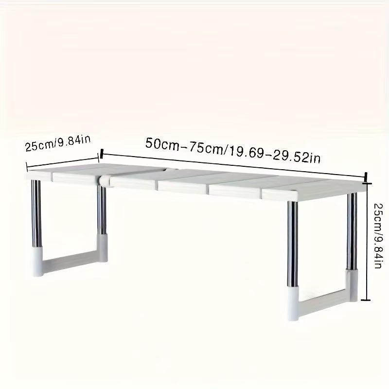 Adjustable under Sink Storage Rack,Expandable Kitchen & Bathroom Cabinet Organizer, Durable Space-Saving Multi-Layer Pot Holder