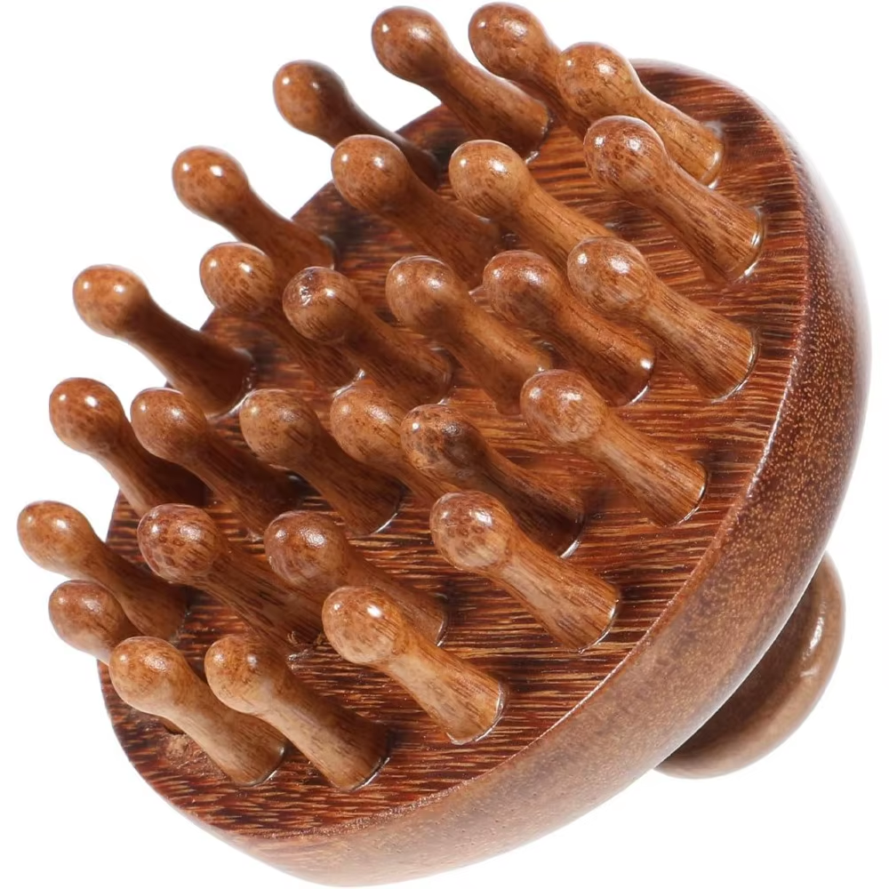 Wooden Scalp Massager Head Massager Brush Manual Scalp Scrubber Body Massage Tool for Woman Men Wet Dry Hair Brush Scalps Care Main image
