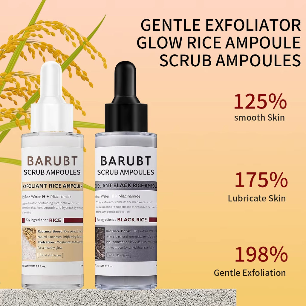 White and Black Rice Ampoule Serums Exfoliating Hydrating Essence Brightening Remove Dead Skin Blackhead Soften Serum Skin Care