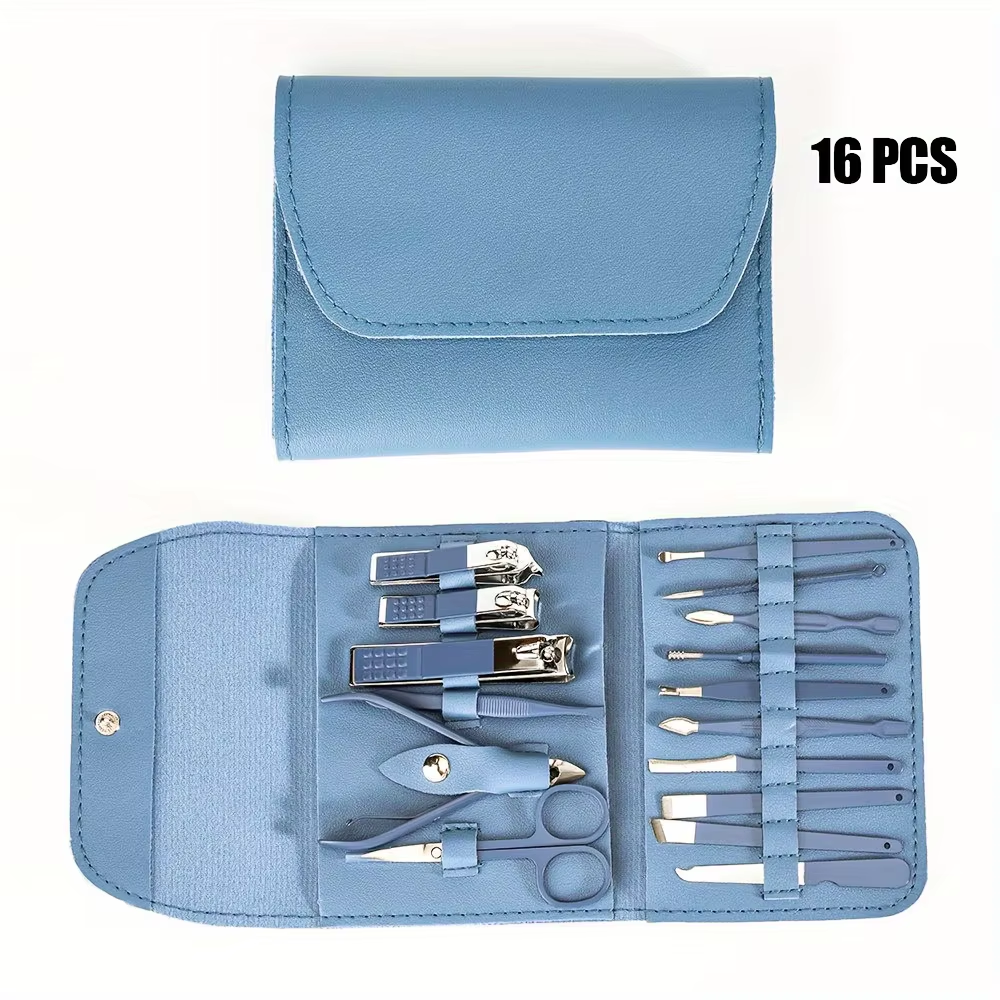 16Pcs Professional Nail Clippers and Cuticle Nippers Set with Travel Case Manicure Set Pedicure Sets Nail Clippers Image principale du produit
