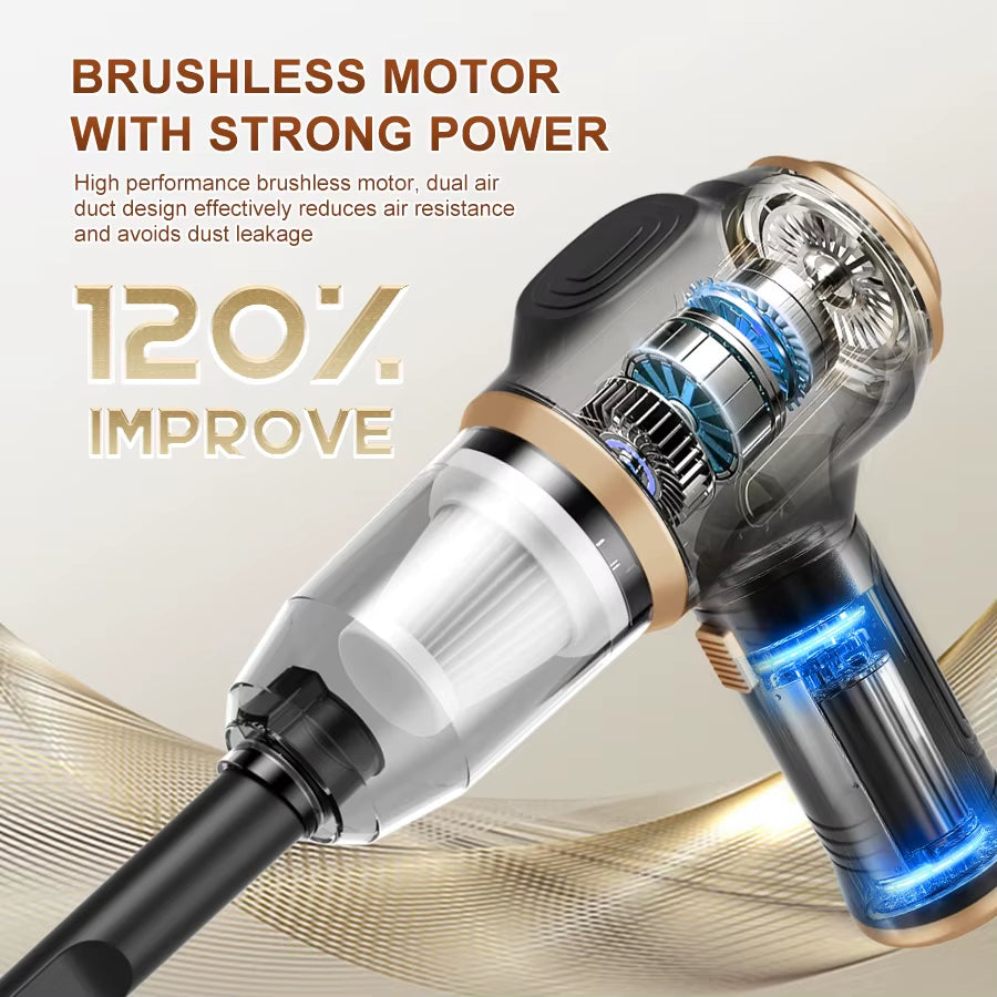 Cordless Handheld Vacuum Cleaner Suction Vacuum Cleaner Can Absorb Dust Debris Pet Hair Multi-Functional Household Car
