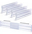 Drawer Dividers Organizers 4 Pack, Adjustable 8Cm High Expandable from 27.5-52Cm Kitchen Drawer Organizer, Clear Plastic