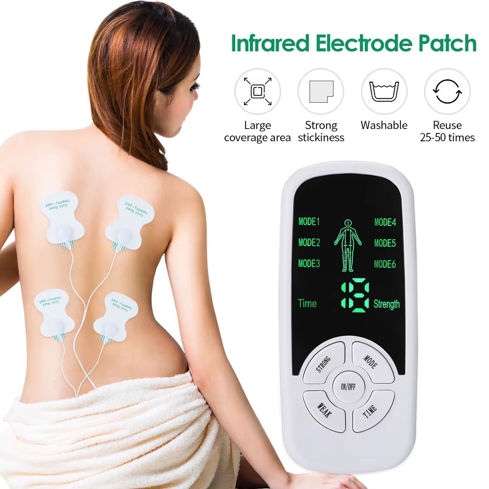 EMS Pulse Electric Muscle Stimulator Back Neck Body Massager Tens Acupuncture Meridian Physiotherapy Digital Massage Tools