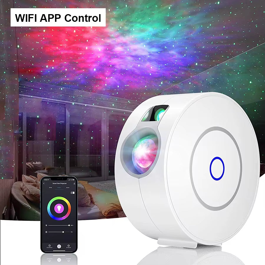 Tuya WiFi Smart Aurora Galaxy Star Projector Night Light Alexa Voice Control APP Control Star Projector LED Light Kids Baby Gift