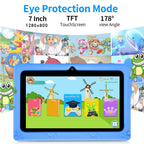 New Global Android Version 7 Inch Tablets Quad Core 4GB+64GB ROM 5G WiFi Google Kids Tablets Portable Kids-Proof Protective Case