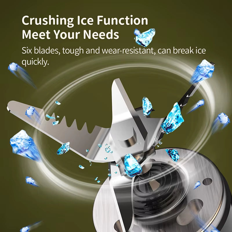 500Ml Portable 2400Mah Wireless Fruit Mixers USB Juicer Fresh Juice Bottle Blender plus 6 Blades Food Milkshake Ice Crush Cup