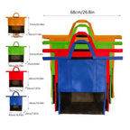 Ecobaggy Storage Bag - 4 Reusable Grocery Bags W/A Cooler Bag.Reusable Shopping Bags Foldable Easy Clean and Store