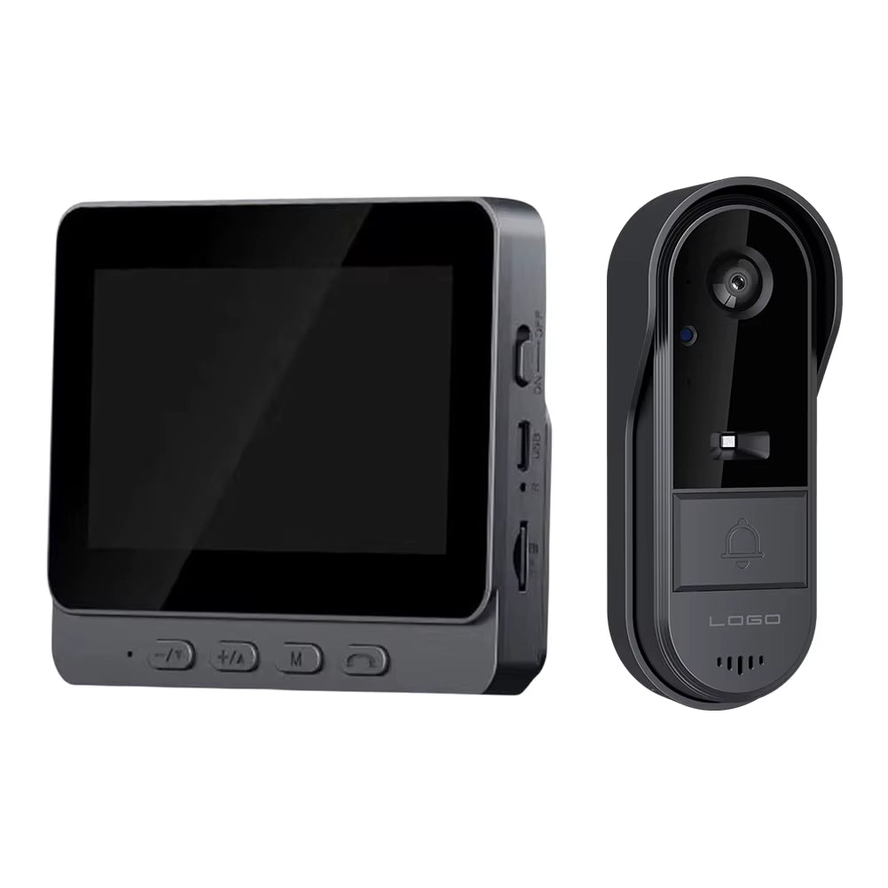 2.4G WiFi Wireless Visual Doorbell 4.3 Inch IPS Screen Eye Peephole Camera Waterproof Video Intercom Door Camera for Home Safety