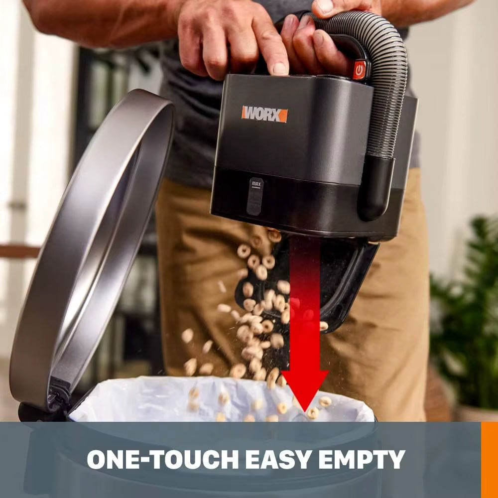 20V Cordless Cube Vacuum with Powerful Suction, Flexible Hose, and Easy Empty System for Home, Office, and Car Cleaning