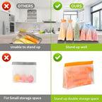 Reusable Silicone Food Bag Freezer Stand up Food Storage Pouch PEVA Bag Leakproof Containers Kitchen Fresh Bags Wrap Ziplock Bag