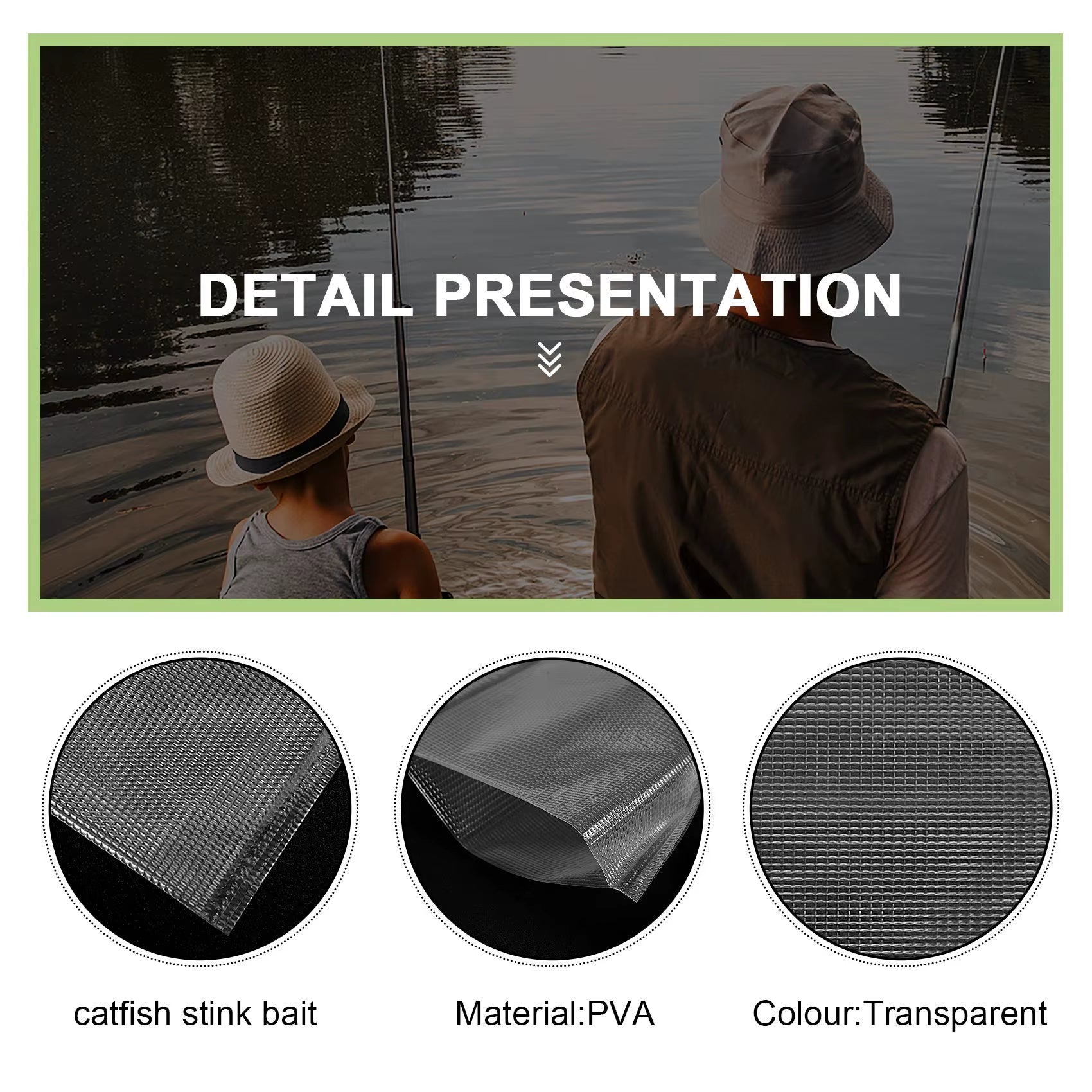 400Pcs/Lot 7X14Cm PVA Water Soluble Bags for Carp Fishing Bait Casting New Fishing Accessories