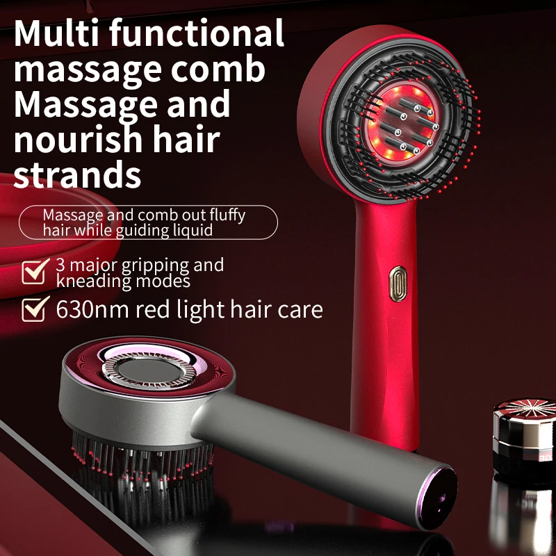 Electric Vibration Massage Comb Red Secondary image