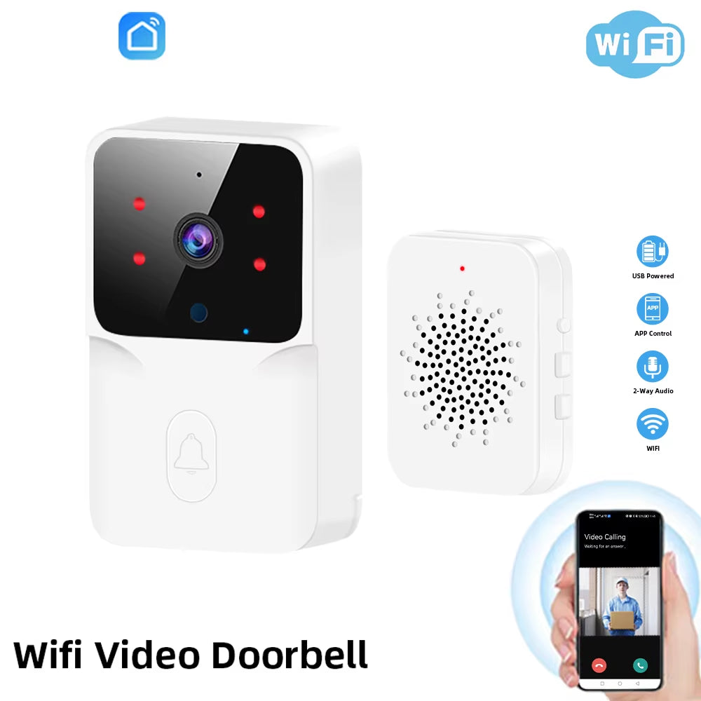 WiFi Video Doorbell Wireless Phone Two-Way Intercom System IR Night Vision Doorbell Smart Home Security Door Bell Camera Monitor