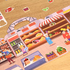 Jelly Sticker Book for Kids DIY Quiet Fun with Scene Stickers Reusable Paste Puzzle Book Educational Activity for Children