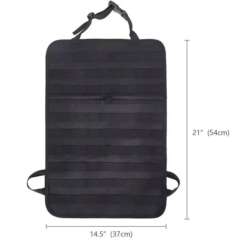 Tactical Seat Back Organizer Vehicle Molle Panel Storage, with 5 Detachable Molle Pouches, Universal Car Seat Organizer