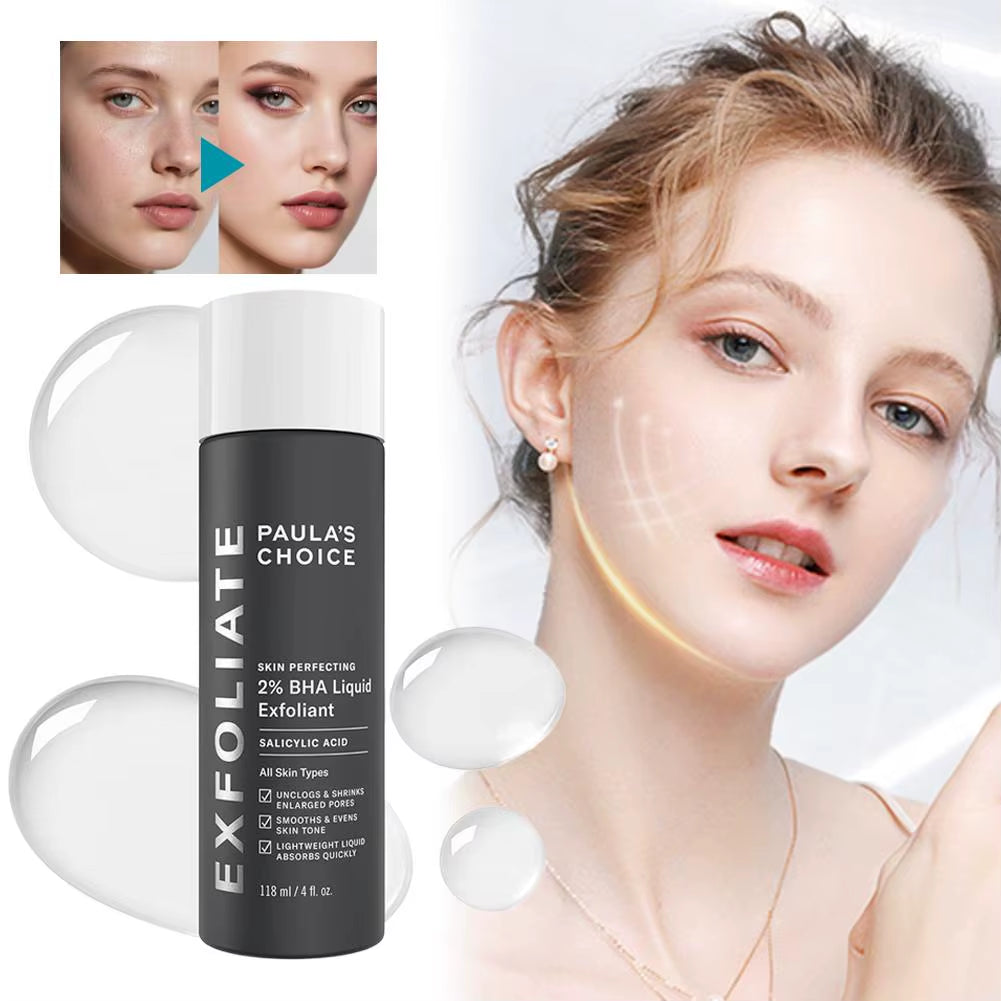 Exfoliant Facial Essence 2% BHA Salicylic Acid Liquid - Pimple Reducing Dark Spot Corrector Pore Minimizing Hydrating Smoothing