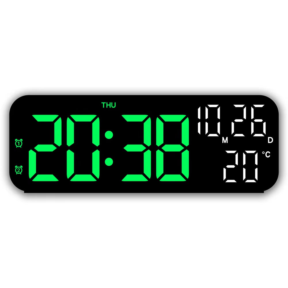 Digital Alarm Clock Temperature and Date Week Display Night Mode Table Clock Voice Control 12/24H Electronic LED Alarm Clocks