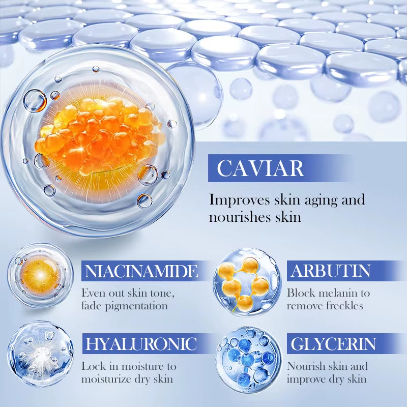5Pcs Caviar Hyaluronic Acid Moisturizing Facial Masks Brightening Firming Hydrating Face Mask Facial Skin Care Products