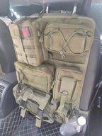 Tactical Seat Back Organizer Vehicle Molle Panel Storage, with 5 Detachable Molle Pouches, Universal Car Seat Organizer
