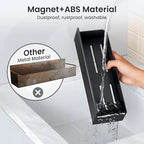 4 Pack Magnetic Fridge Spice Rack, Rustproof Steel Matte Black Storage Shelf with Hooks for Kitchen Organization