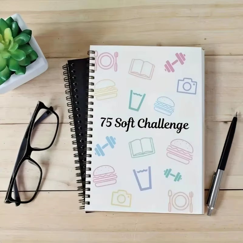 75 Sheets Challenge Planner Notebook Editable Multiple Functional Soft Challenge Planner Hardcover Calendar Planner Daily Work